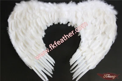 Крылья ангела с гусиным пером 31,5 x 25,5 дюйма для взрослых и детей на Хэллоуин, Рождество - Изображение 1 из 4