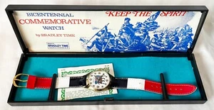 Reloj conmemorativo del bicentenario Bradley Time 1976 cuerda FUNCIONA Washington de colección - Imagen 1 de 10