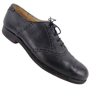 Alden Men's size 10.5AAA Black Leather Golf Cleat Saddle Oxfords Dress Shoes USA - Picture 1 of 16