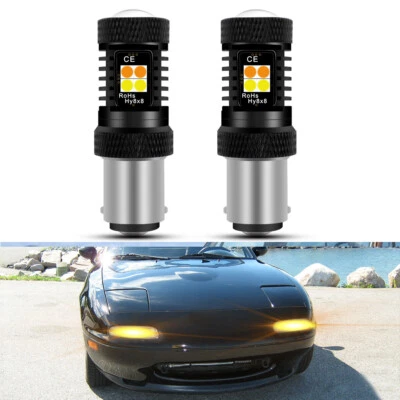 For 1990-1997 Mazda MX-5 Miata 2057NA Switchback LED Turn Signal Light Bulbs - Image 1 of 4