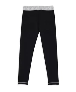 Fendi Little Girl's FF Glitter Leggings / Black + Metal / Girls Size 6 - Picture 1 of 7