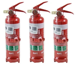 3x Fire Extinguisher 1kg ABE Professional Dry Powder 1kg Car Boat Caravan NEW - Picture 1 of 3