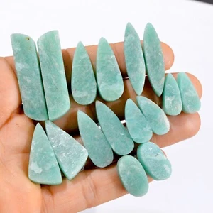 Lotto 8 paia di pietre preziose 237 cts amazzonite naturale drusa 40x10 19x11 mm #14474 - Foto 1 di 5