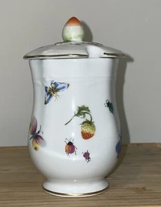Ardalt Japón Lenwile China Tarro y tapa con fresas, mariposas, Ladybugs - Imagen 1 de 6