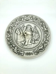 1984 Hudson Fine Pewter Plate - Andrea Hollis - Santa Christmas Limited - Picture 1 of 3