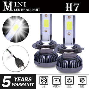 2PCS H7 Mini LED Headlight Bulbs 120W 26000LM Conversion Kit High Low Beam 6000K
