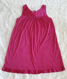 Vintage Vanity Fair Women’s L Dark Pink Satin Front Night Gown Sleeveless EUC - Picture 1 of 7