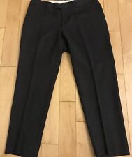 Canali Pants Mens Sz 34/28 Grey 100% Wool Straight Flat Front Dress Slacks