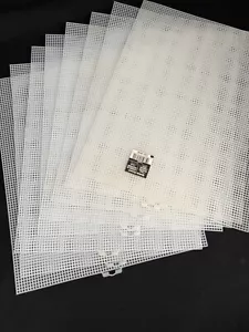 White Plastic Canvas 7-Mesh 10.5" x 13.5" Craft-It LOT of 8 - Picture 1 of 2