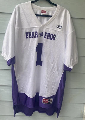 Camiseta de fútbol Rawlings Fear The Frog 3 XL XXXL # 1 blanca púrpura Foto 1 de 4