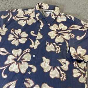 Vintage rostiges Hawaiihemd Herren Medium Camp Loop Kragen Blumen Tasche Y2K Surf - Bild 1 von 12