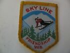 Vtg Ski Patch  Sky Line Friendship  Wisconsin Wi Resort 1970'S Free Ship Reduced