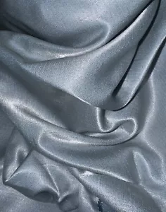 Sateen Satin Fabric Ice Blue Shiny Silky Smooth 180 X 47” Elegant Prom Gown - Picture 1 of 2