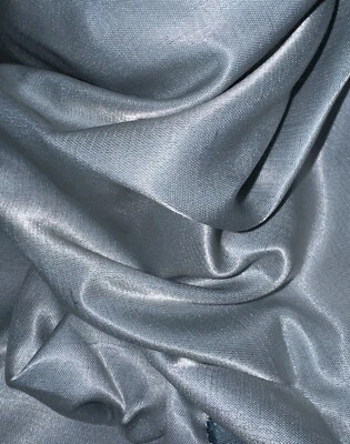 Sateen Satin Fabric Ice Blue Shiny Silky Smooth 180 X 47” Elegant Prom Gown - Image 1 of 2