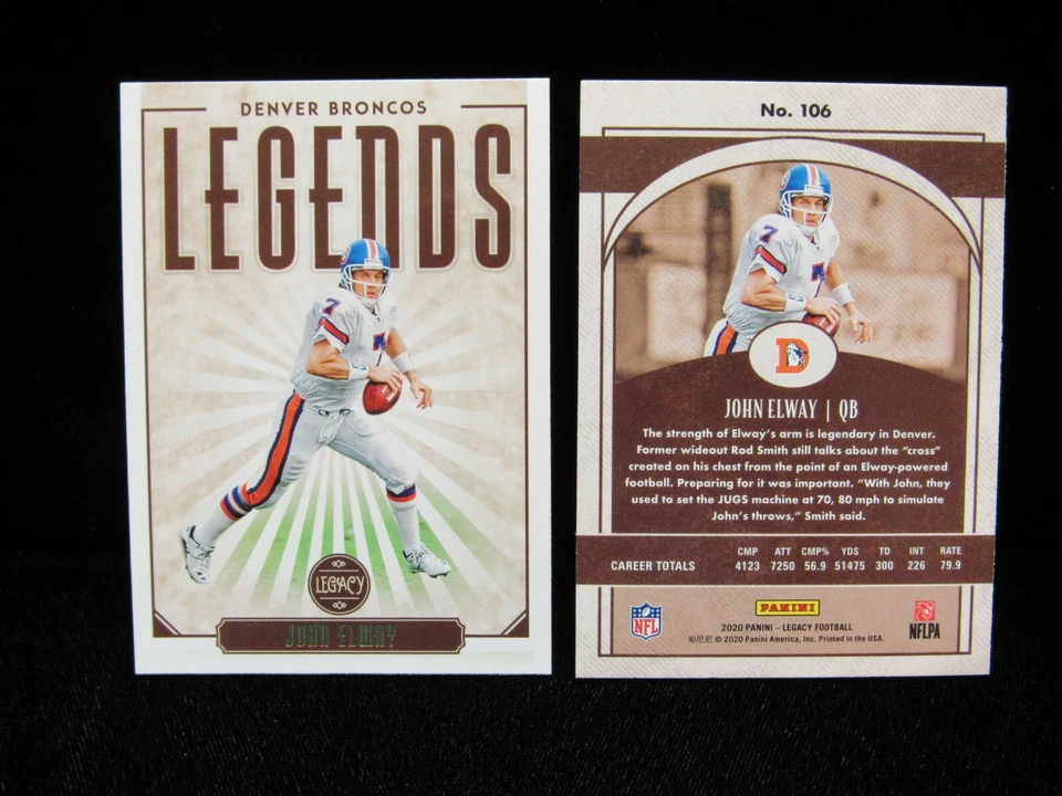 2020 John Elway Denver Broncos Legacy Legends #106 - Image 1 of 1