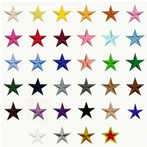 RAINBOW MIXED COLOR STARS IRON-ON APPLIQUE PATCHES-SET OF 34-1.16"-NWT! - Picture 1 of 2