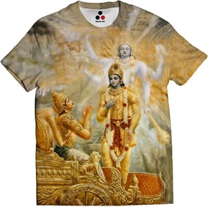 Lord Krishna | Bhagavad Gita | Hare Krishna | Vishnu | Hindu God T-Shirt - Picture 1 of 3