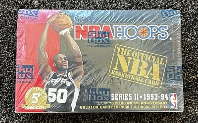 1993 1994 NBA HOOPS BASKETBALL FACTORY SEALED BOX (36 PACKS) MICHAEL JORDAN - Image 1 of 4