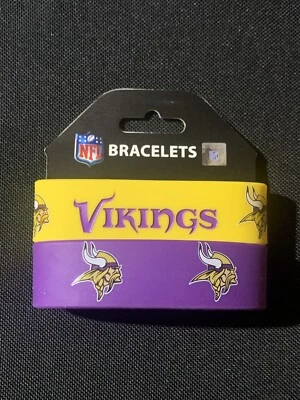 Minnesota Vikings NFL Rubber Wristband Bracelet Set Of 2 - Image 1 of 2