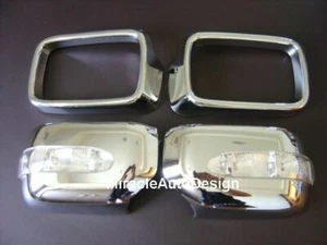 Two Chrome Mirror Covers + LED Turn Signals For BMW E36 3-Series & E34 5-Series - Picture 1 of 4