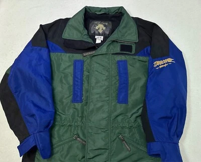 Vintage 1980s 80s 90s 1990s Descente Techno Gear Metallic Ski Coat Jacket, L XL - Image 1 of 4