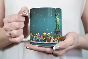 ⭐️️Lego Christmas Scene Mug: Statue of Liberty Visit | NYC | New York⭐️️ - Picture 1 of 4