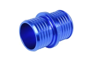 HPS 1" Billet 6061 Aluminum Joiner Hose Union Connector Blue 2" Length - Picture 1 of 3