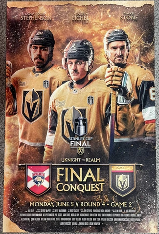 Vegas Golden Knights vs Florida Panthers Game 2 6/5/23 Stanley Cup Finals Poster Cover