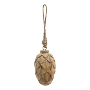 Natural Small Wooden Pine Cone Bauble Brown Wood Gifts & Accessories - Picture 1 of 2