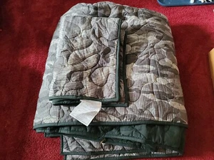 Pottery Barn Gray Camo Camouflage Comforter Aprox. 88in Sq & Single Sham - Picture 1 of 3