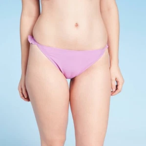 Women's Ribbed Side Ruffle Cheeky Bikini Bottom-Shade & Shore-Various Sizes -S98 - Picture 1 of 4