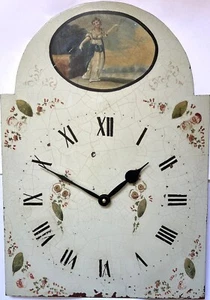 Original Revamped Hand-Painted Grandfather Longcase Clock Dial & Modern Movement - Picture 1 of 7
