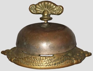 Vintage Victorian Look Brass Copper Manual Key Turn Mechanical Bell Ringer VIDEO - Picture 1 of 6