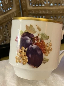 VTG Bavaria Gold Gilt Tea Cup Vintage 32 Schumann Arzberg Germany Fruit Plum - Picture 1 of 14