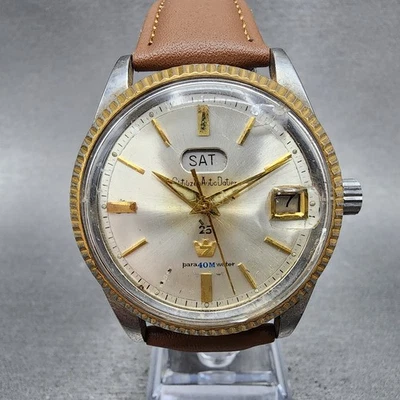 Citizen Auto Dater 25 珠宝手表男士 38 毫米白色表盘双色 Daydate Runs B12 — 第 1/4 张图片