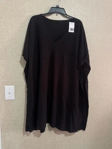 SO Juniors Kimono Style Cardigan Black Short Sleeve Open Sides Sz L - Picture 1 of 7