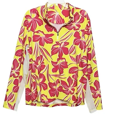 Camisa Tail Activewear Top UPF 50+ tropical floral gola simulada tamanho 2XL nova sem etiquetas - Imagem 1 de 4