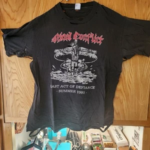 FINAL CONFLICT Last Act Of Defiance 1991 T-Shirt XL Pre Owned VINTAGE Original - Picture 1 of 15
