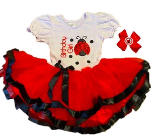 Lady Bug Birthday Party Tutu Dress Red 3rd Birthday - Picture 1 of 1