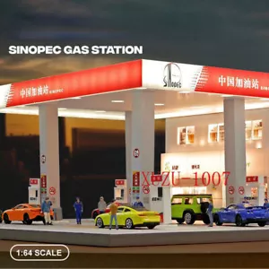 Diorama 1/64 City Gas Station Model Car Garage LED Lighting Scene Display Model - Picture 1 of 24