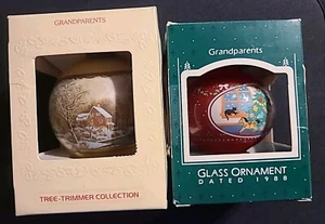 Punze Vintage 1980 & 1988 Weihnachten Glas Großeltern Ornamente - Bild 1 von 20