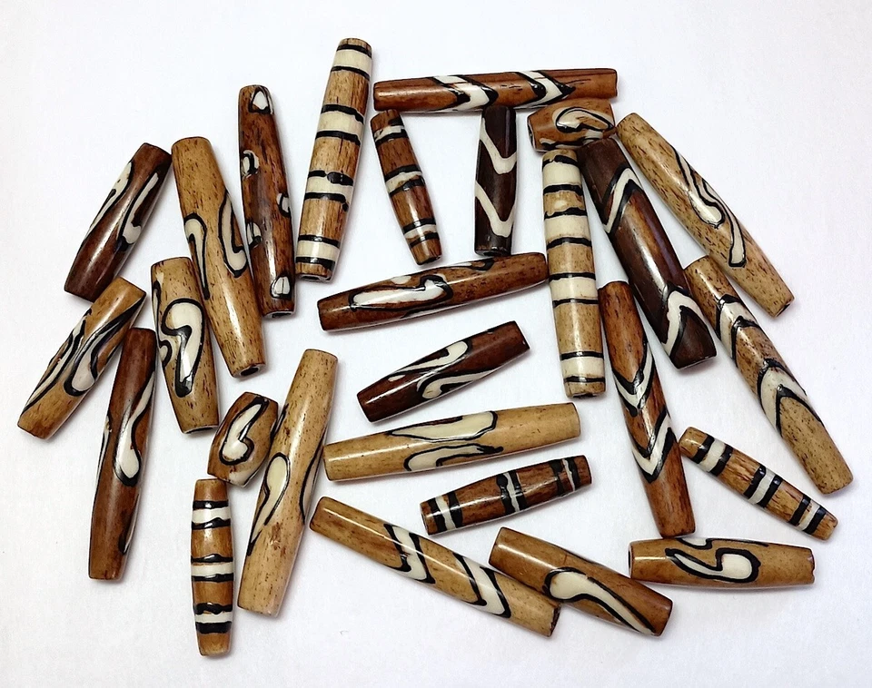 Osso de búfalo, contas sortidas de osso de lama, 24 peças, 1 a 1,5 polegadas, 4+ variações - Imagem 1 de 1