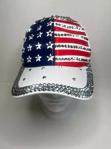 Patriotische Mütze mit Nieten verstellbar rot weiß blau Baumwolle NEU - Bild 1 von 4