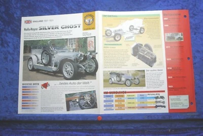 Rolls Royce Argento Ghost (#101) Sammelkarte Dati Quadri- Faszination Traumautos - Immagine 1 di 2