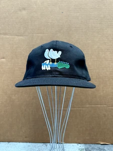 VINTAGE 1994 WOODSTOCK MUSIC FESTIVAL BLACK HAT CAP BIRD GUITAR BRANCH RARE 90s - Picture 1 of 5