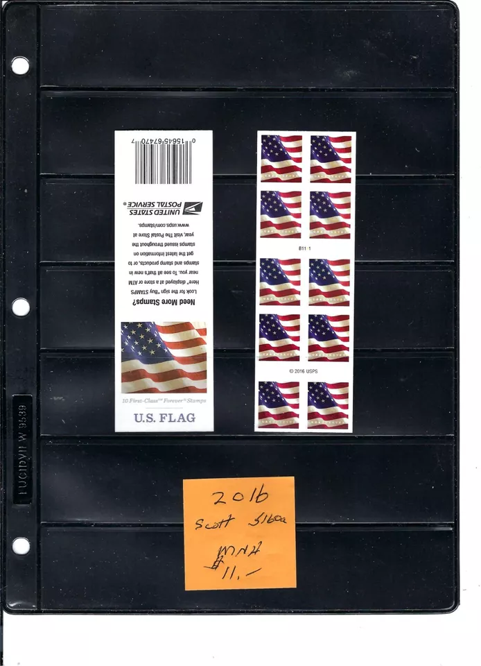 2016 US FLAG BOOKLET - (Scott# 5160a) - Mint Never Hinged (2098) - Image 1 of 1