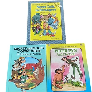 Disney Golden Books Peter Pan and the Troll Mickey and Goofy Down Under lot of 3 - Picture 1 of 21