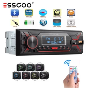 Autoradio Mit TF Bluetooth Freisprech 7 Farben 1 DIN MP3 Player USB FM SD Aux - Bild 1 von 13