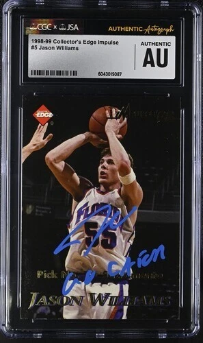 Jason Williams RC Auto CGC JSA 1998-99 Collector's Edge Impulse #5 "Go Gators" Foto 1 de 2