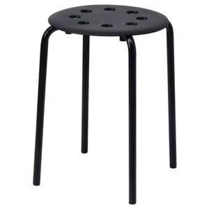 IKEA Stool Marius stackable Kitchen Breakfast Bar Dining Stool BLACK 17 3/4 - Picture 1 of 11